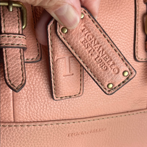 TIGNANELLO Blush Leather Handbag/Crossbody Satchel 11”x7.5”x5” Preloved - Picture 5 of 16